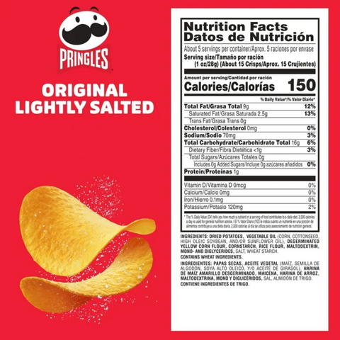 Pringles Lightly Salted Original Flavor 5.2 oz