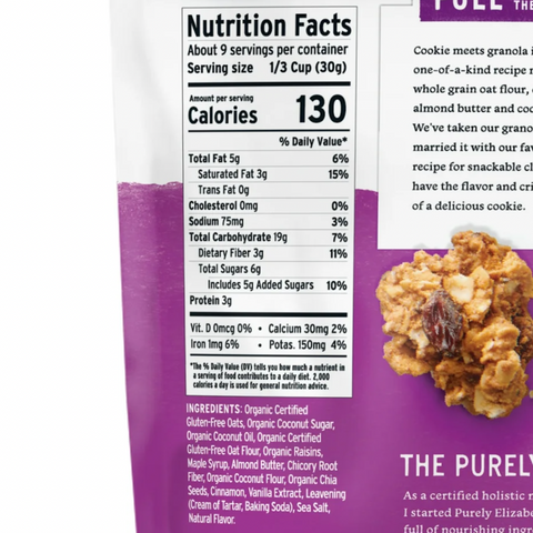 Purely Elizabeth Oatmeal Raisin Cookie Granola, 9 oz