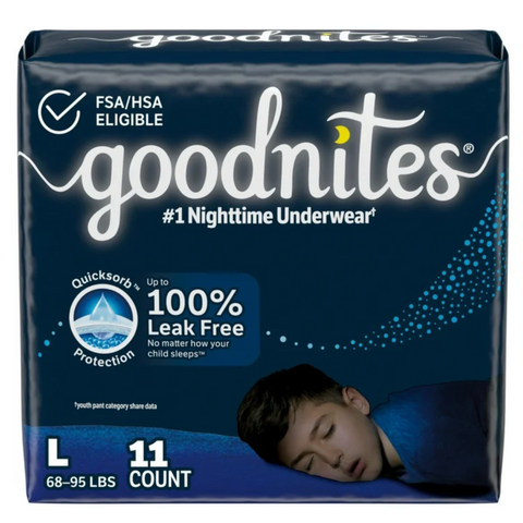 Goodnites Bedwetting Underwear for Boys, L (68-95 lbs), 11 Ct