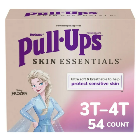 Huggies Pull-Ups Girls' Skin Essentials Training Pants, 3T-4T (32-40 lbs), 54 Ct
