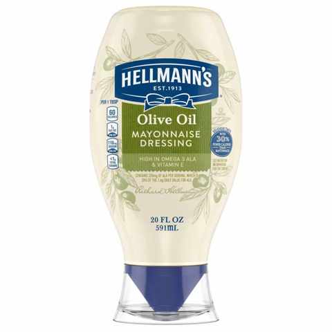 Hellmann's Olive Oil Mayonnaise Squeeze, 20 oz