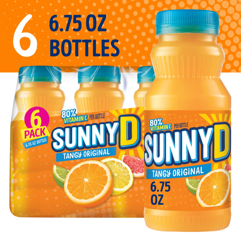 SunnyD Tangy Original Orange Juice Drink, 6 Count, 6.75 fl oz
