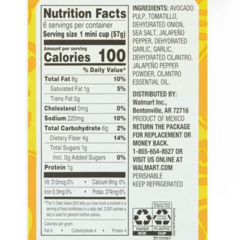 Freshness Guaranteed Mild Guacamole Mini Cups, 12 oz, 6 Count