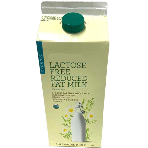 Organic Store Brand Lactose Free, Organic Reduced Fat Milk, Half Gallon