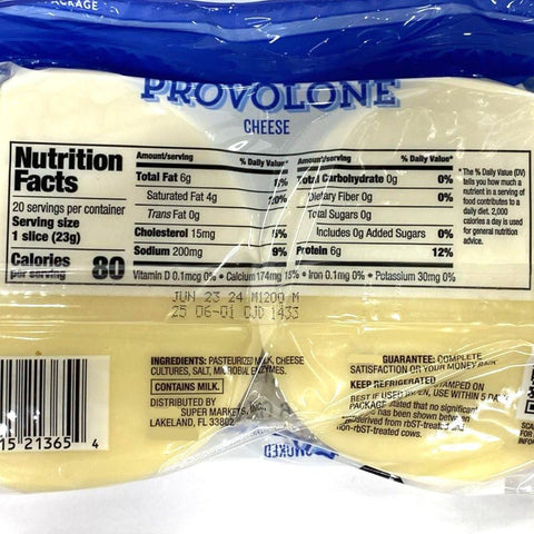 Store Brand Not Smoked Provolone Cheese Slices, 20 Slices