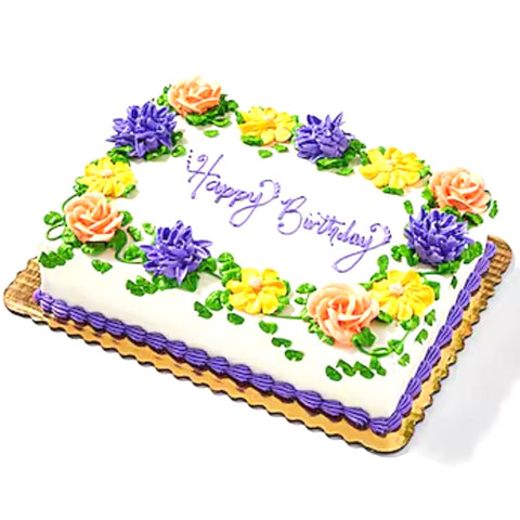 Floral Design Daisies, Mums and Roses Cake