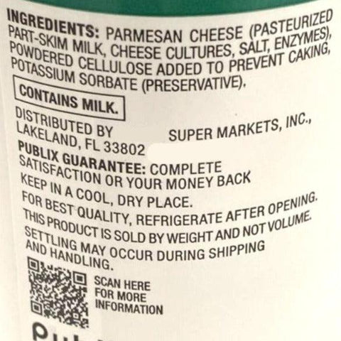 Store Brand Grated Parmesan Cheese, 8oz