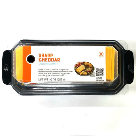Store Brand Sharp Cheddar, Cracker Cut Cheese, 30 Slices