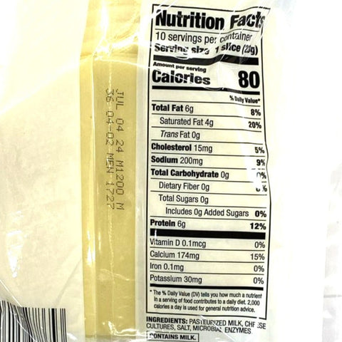 Store Brand Not Smoked Provolone Cheese Slices, 10 Slices