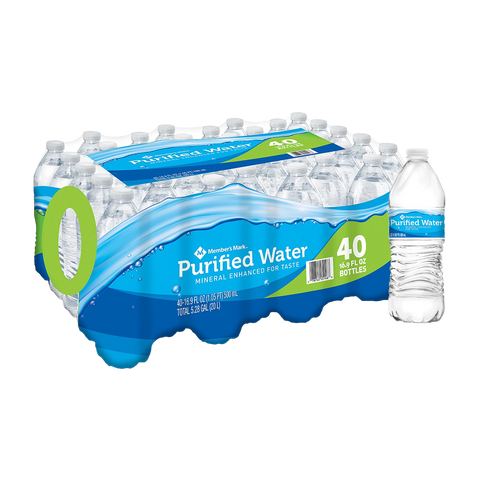 Member's Mark Purified Water 16.9oz, 40 Ct - Water Butlers