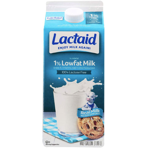 Lactaid 1% Lowfat Milk, Half Gallon - Water Butlers
