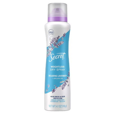 Secret Antiperspirant Deodorant Dry Spray, Relaxing Lavender, 4.1oz