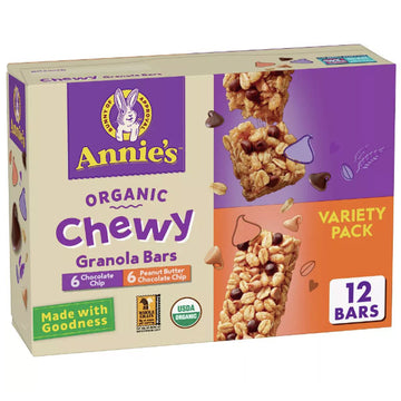 Annie's Chocolate Chip & Peanut Butter Value Pack Granola Bar, 12 Count