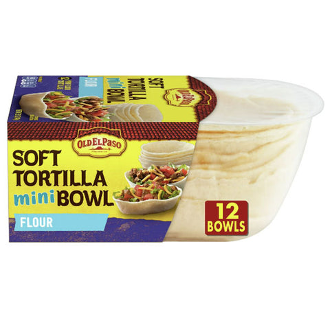 Old El Paso Soft Flour Tortilla Mini Bowls, 12 Count