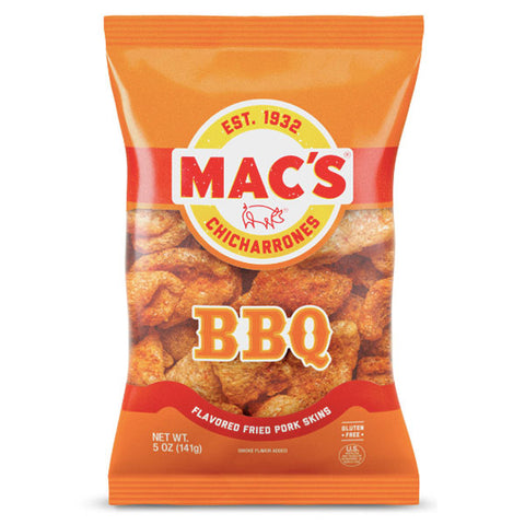 Mac's Bar-B-Q Crispy Fried Pork Skins, 4 oz