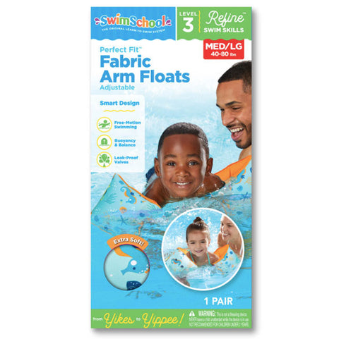 SwimSchool Multi-Color Child Arm Pool Inflatable Floaties, Size Medium/Large, Unisex, (40-80 lbs.)