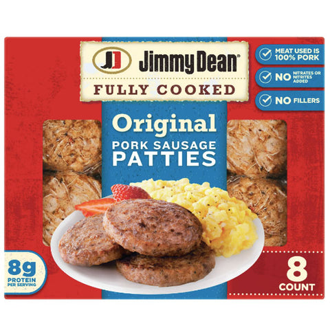 Jimmy Dean Fully Cooked Original Pork Sausage Patty, 9.6 oz, 8 Count