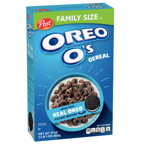 Post Oreo O's, Breakfast Cereal, Family Size, 17 oz