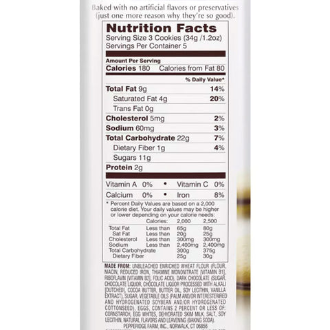 Pepperidge Farm Milano Dark Chocolate Cookies, 6oz - Water Butlers