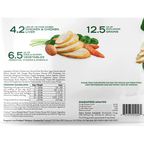 Freshpet Healthy & Natural Dog Food, Roasted Meal Chicken Recipe, 5.5 lb