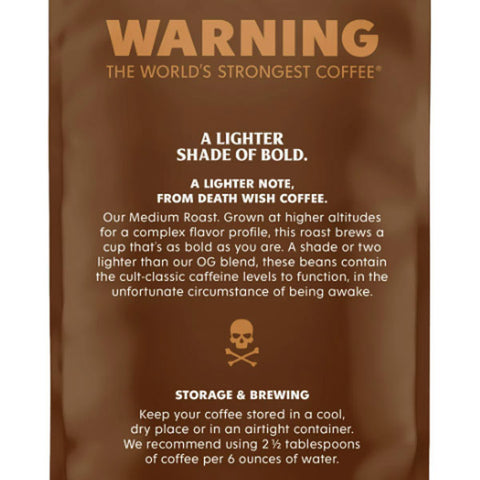 Death Wish Medium Roast Ground Coffee Organic Fair Trade, 16oz