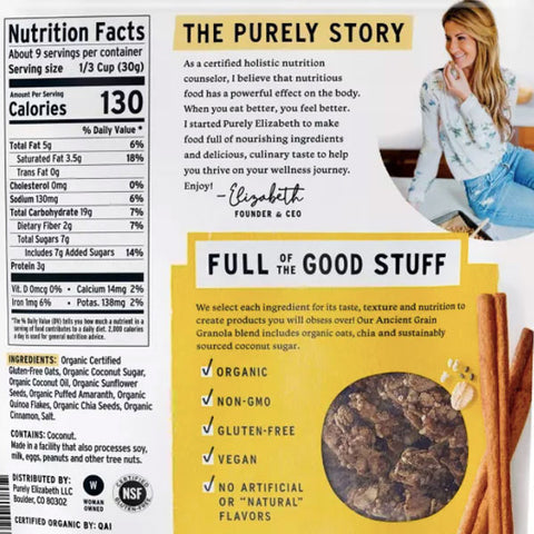 Purely Elizabeth Organic Original Grain Granola, 12 oz