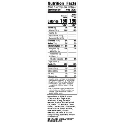 Wonderworks Cinnamon, Keto Friendly Breakfast Cereal, 10.2 oz