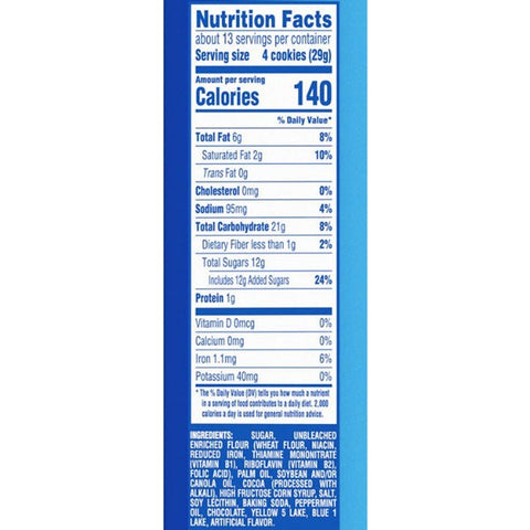 OREO Thins Mint Flavored Creme Chocolate Sandwich Cookies, Family Size, 11.78 oz