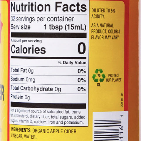 Bragg Organic Apple Cider Vinegar, Raw-Unfiltered and Unpasteurized, 16 fl oz