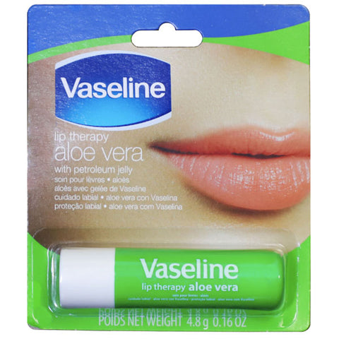 Vaseline Lip Therapy Moisturizing Hydrating Lip Balms with Aloe Vera, Vitamin E, Clear