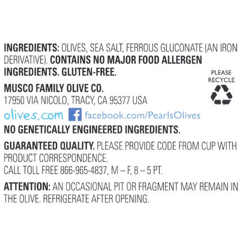 Pearls Black Pitted Olives to Go, 1.2 oz., 16 Count