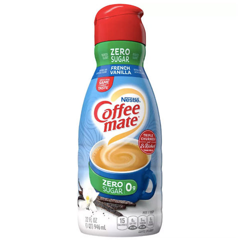 Nestle Coffee Mate Zero Sugar French Vanilla Liquid Coffee Creamer, 32 fl oz