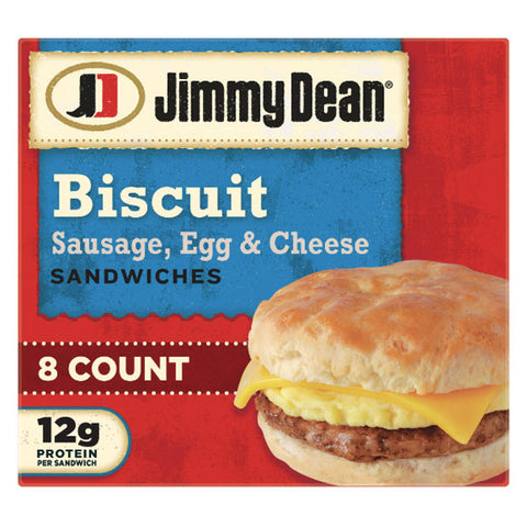 Jimmy Dean Sausage Egg & Cheese Biscuit Sandwich, 36 oz, 8 Count