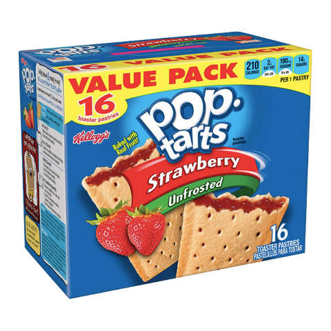 Pop Tarts Unfrosted Strawberry, 16 Ct - Water Butlers