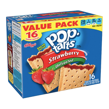 PopTarts Unfrosted Strawberry, 16 Ct