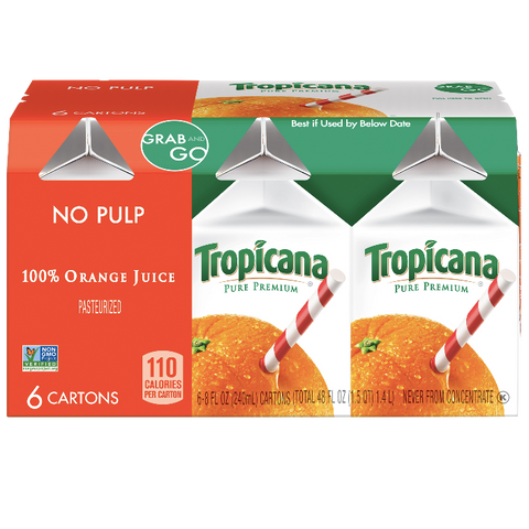 Tropicana Pure Premium Orange Juice, 6 Ct - Water Butlers