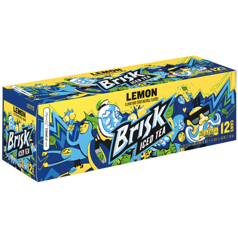 Brisk Lemon Iced Tea Cans, 12 Count - Water Butlers