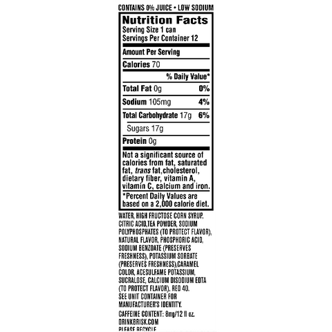 Brisk Lemon Iced Tea Cans, 12 Count - Water Butlers