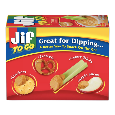 JIF To Go Creamy Peanut Butter, 8 Ct - Water Butlers