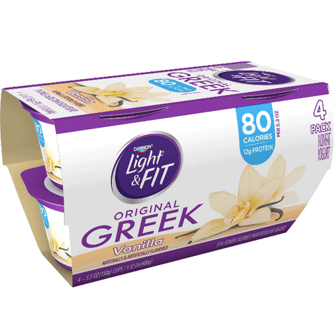 Dannon Light & Fit Greek Yogurt, Vanilla, 4Ct - Water Butlers