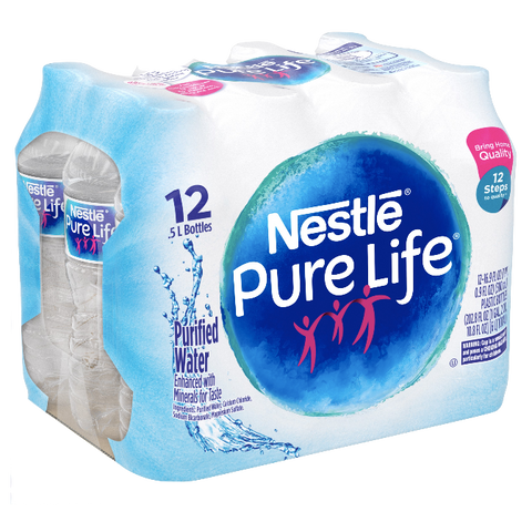 Nestle Pure Life Purified Water, 16.9oz bottles, 12 Ct - Water Butlers