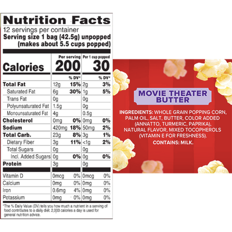 Orville Redenbachers Movie Theater Butter Popcorn, 12 Ct - Water Butlers