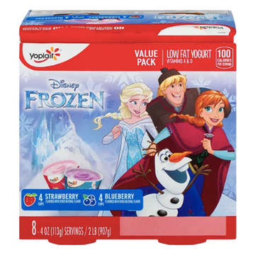 Yoplait Kids Yogurt Variety Pack, Frozen Disney Strawberry & Blueberry 8 Ct