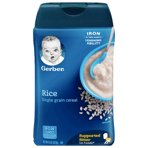 Gerber Single Baby Cereal, Rice - 8oz - Water Butlers