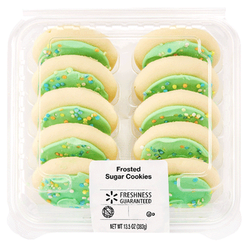Frosted Sugar Cookies Pastry, Green, 13.5 oz, 10 Count