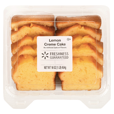 Store Bakery Creme Cake, Lemon - 10 Ct - Water Butlers