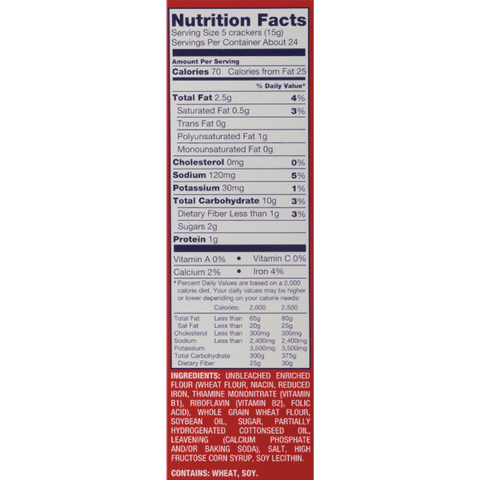 Ritz Crackers, Whole Wheat - 12.9 oz - Water Butlers