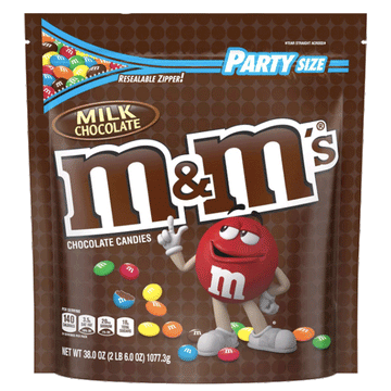 M&Ms Party Size, Chocolate - 38oz
