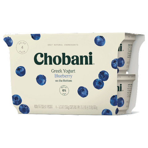 Chobani Blueberry Nonfat Greek Yogurt, 5.3oz 4 Ct - Water Butlers