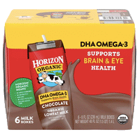 Horizon Organic 1% Chocolate Milk DHA Added, 8 oz. 6 Ct - Water Butlers